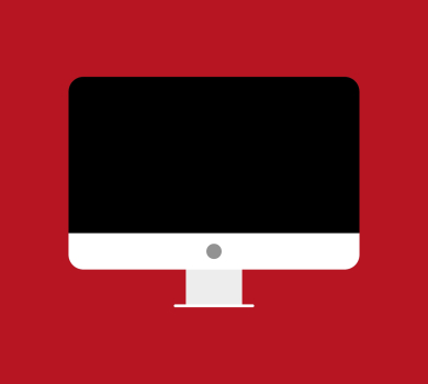 Logo ordinateur rouge