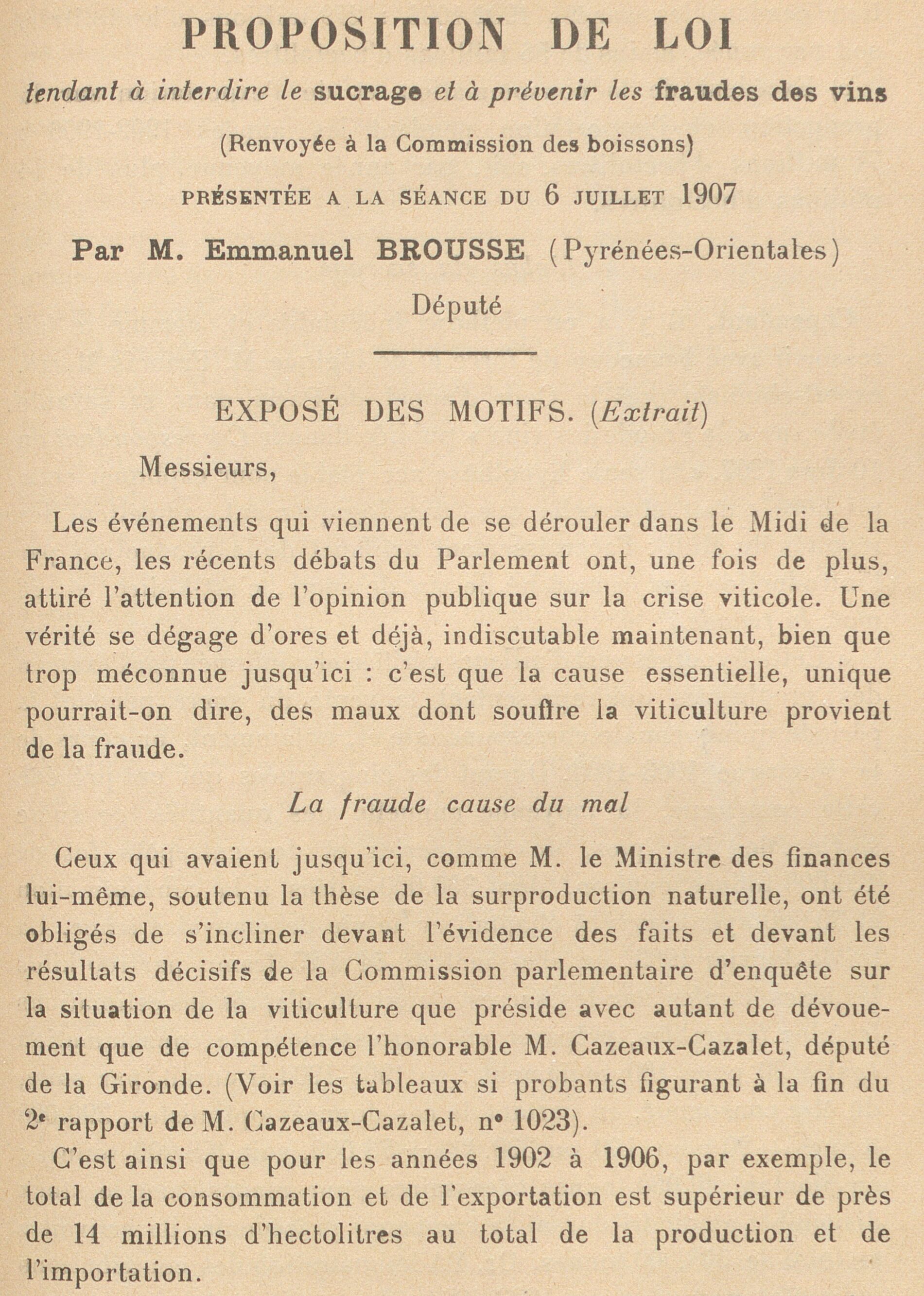 proposition de loi contre le sucrage